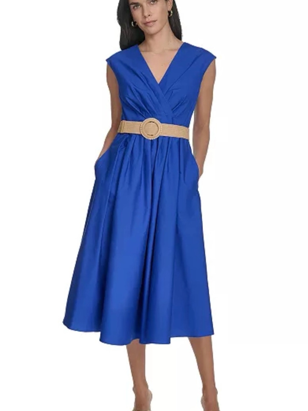 NWT Jessica Howard Cobalt V-Neck Midi Dress Sz 12